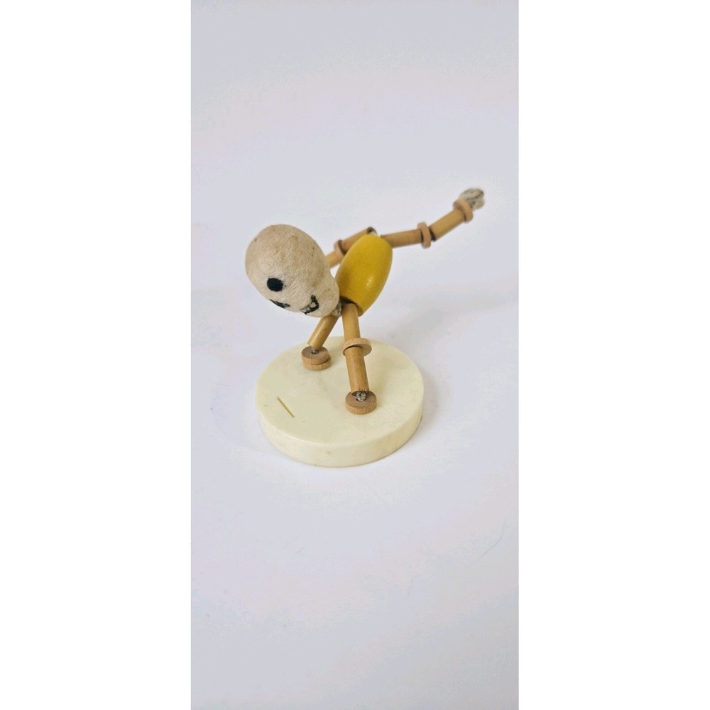 Vintage wooden‎ bead bendy toy chenille Halloween skull skeleton